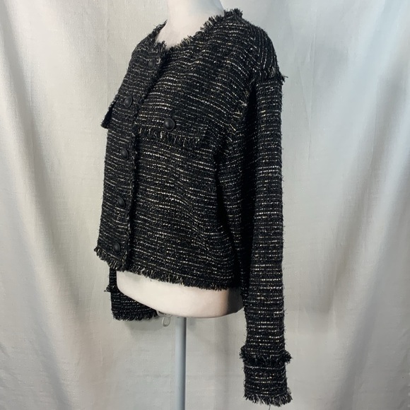 Express Black Tweed Cropped Blazer- NWT - Picture 9 of 16